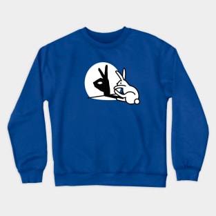 Funny Rabbit hand shadow puppets bunny figure pop art Crewneck Sweatshirt